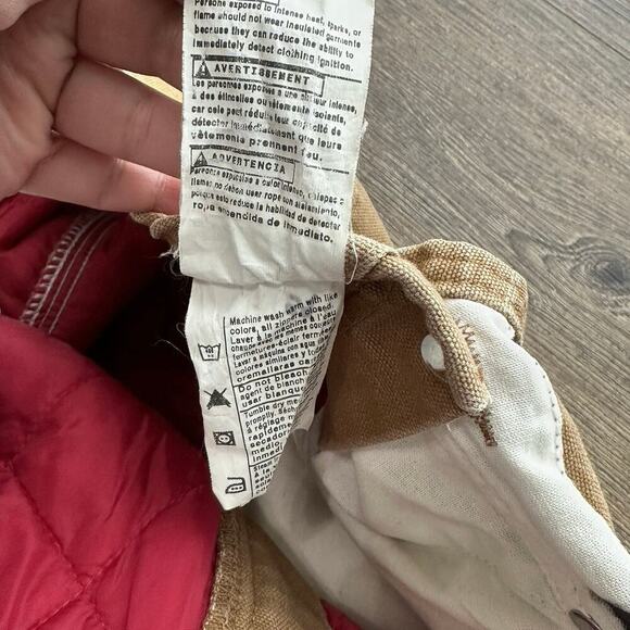 Carhartt R02 BRN Bib Overalls Mens 46x30 Brown Duck Insulated Double Knee Work - Picture 8 of 16